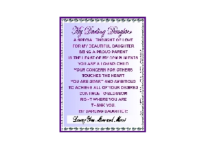 DAUGHTER eGreeting Poster Email